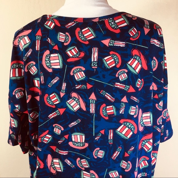 Lularoe Patriotic Print Top Fireworks Uncle Sam - Picture 6 of 8